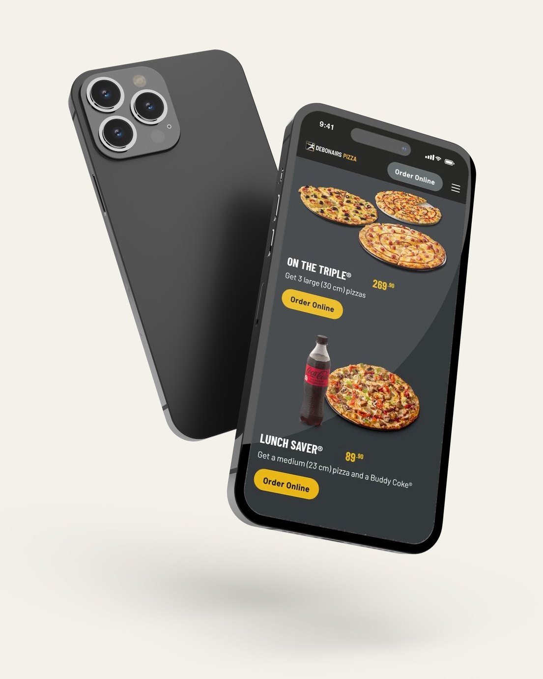 Debonairs specials cards on mobile